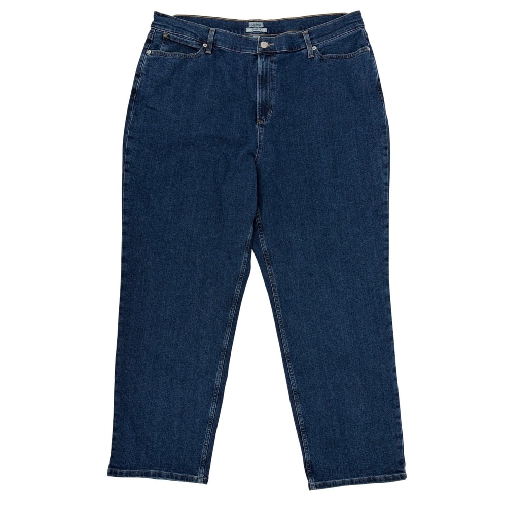 L.L. Bean Jeans Classic Fit Dark Wash Stretch Straight Leg Minimalist Plus 20W
